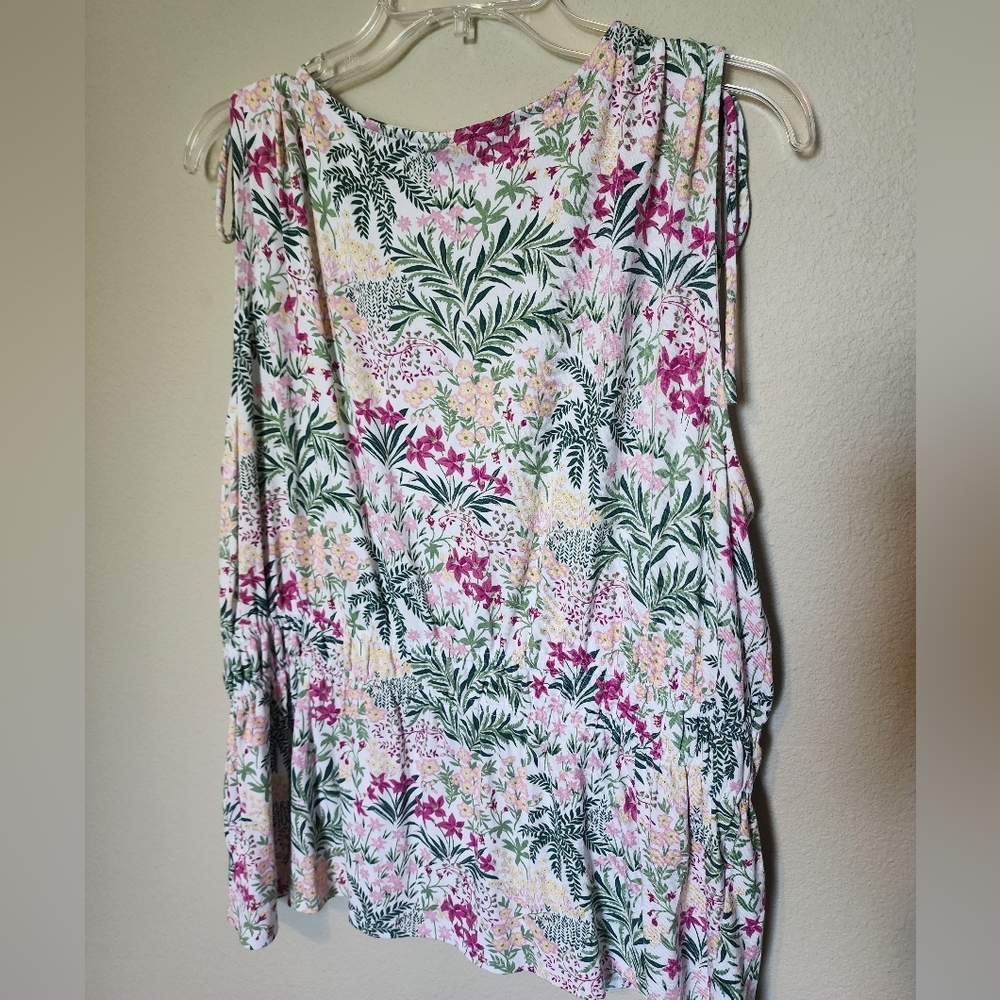 Womens Wonderly Tie Shoulder Floral Sleeveless Top - Picture 3 of 3